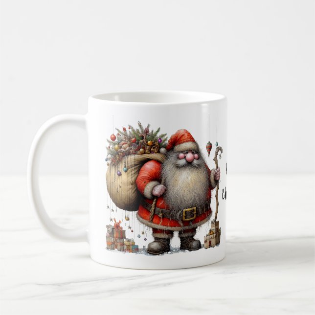 Mug Père Noël du Père Noël avec son sac de jouets (Gauche)