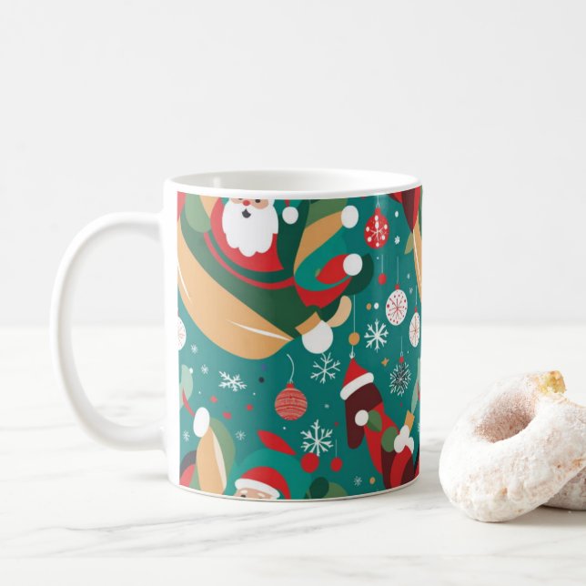 Mug Père Noël en motif de Noël (Avec donut)
