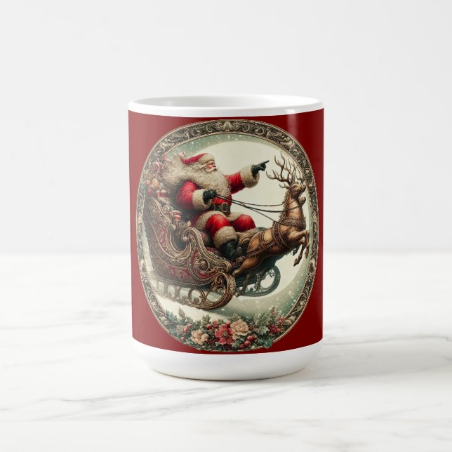 Mug Père Noël en traîneau et rennes (Centre)