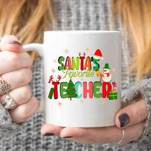 Mug père Noël enseignant préféré.cadeau d'enseignant p