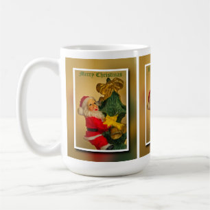 Mug Père Noël Escalade l'arbre de Noël - Vintage