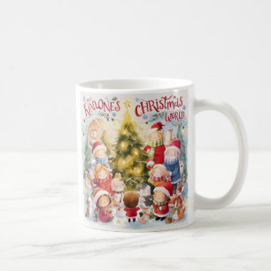 Mug Père Noël et enfants près de l'arbre de Noël Migno