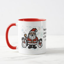 Père Noël et pingouins minimalistes en vacances so