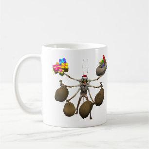 Mug Père Noël Étrange Creeper Avec Pleins Mains
