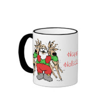 Père Noël étreignant Noël drôle de bande dessinée
