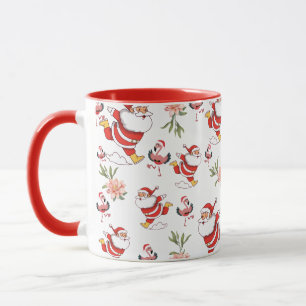 Mug Père Noël Flamant Tropical Motif de Noël