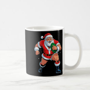 Mug Père Noël jouant au rugby drôle de vacances Noël X