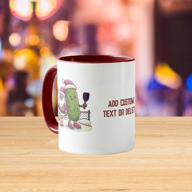 Mug Père Noël Jouer Pickleball Sports Lover Court Cade (Créateur téléchargé)