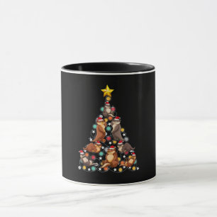 Mug Père Noël Otters sapin de Noël Funny Otter Noël