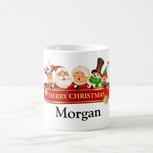 MUG PÈRE NOËL PERSONNALISÉ, SNOWMAN, ELF SOUHAITANT NO (Centre)