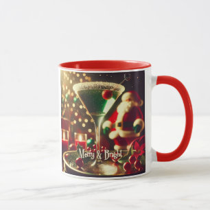 Mug Père Noël Rétro 50s Martini Vert de Noël