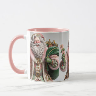 Mug Père Noël rose, Noël, Auteur Natasha États-Unis  