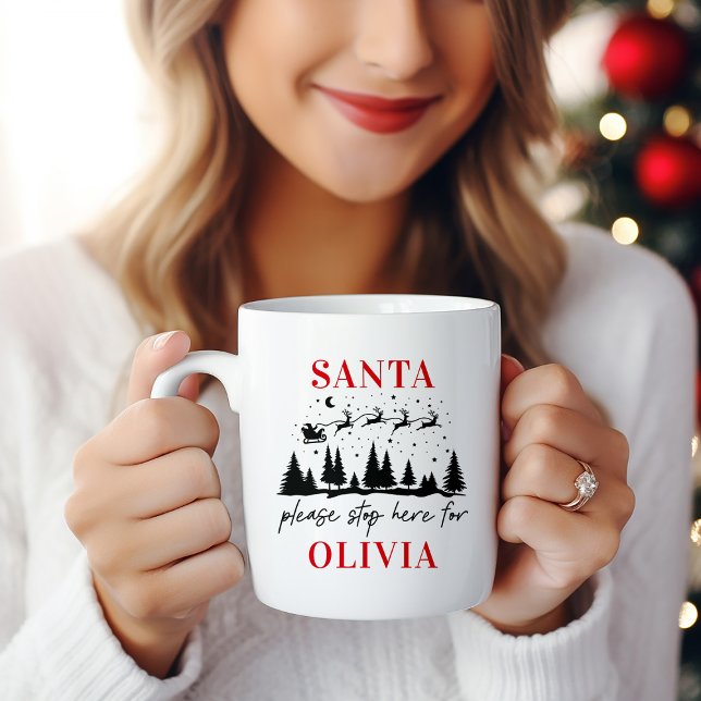 Mug Père Noël s'il vous plaît s'arrêter ici pour Noël  (Créateur téléchargé)