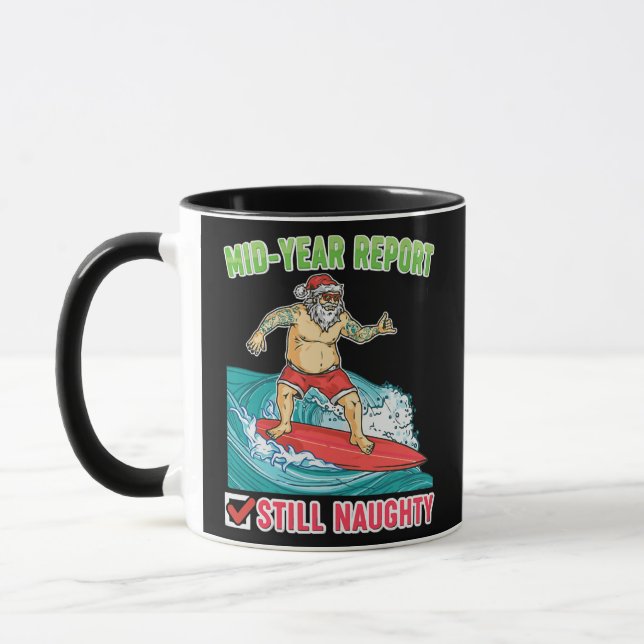 Mug Père Noël Summer Christmas En Juillet Mi-Année Rap (Gauche)