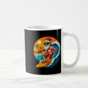 Mug Père Noël surfant Trocal Noël Vacances Hawaïen Be