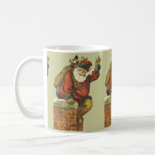 Mug Père Noël vintage descend Chimney