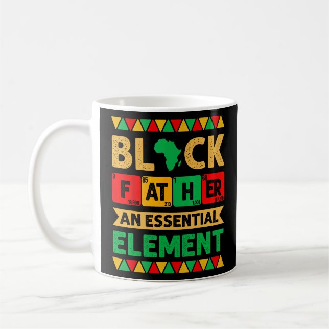 Mug Père noir L'élément essentiel Fête des pères Bl (Gauche)