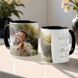 Mug Père Script Heart Grateful Chaque instant Photo