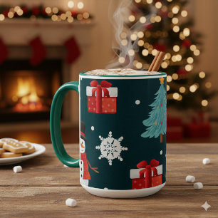 Mug Pères Noël festifs Sapins de Noël Cadeau de fête
