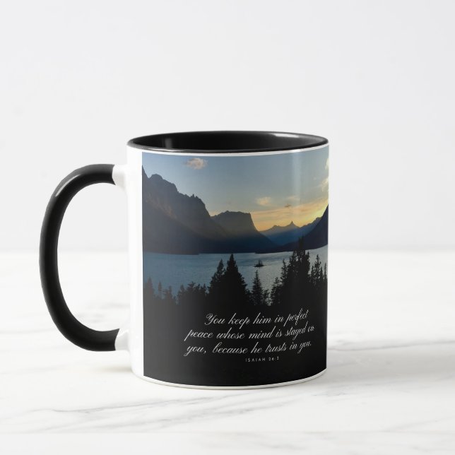 Mug Perfect Peace Isaiah 26:3 Poster (Gauche)