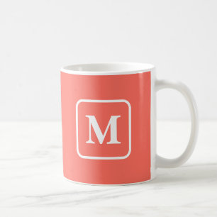 Mug Perfection de corail - une lettre Monogram café Mu