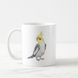 Mug Perroquet d'aquarelle de Cockatiel mignon.