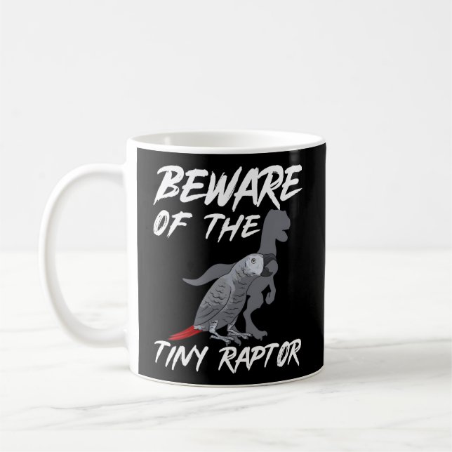 Mug Perroquet Gris Africain Méfiez-Vous Du Petit Rapto (Gauche)