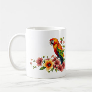 Mug Perroquet Tropical et Fleurs 