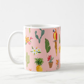Mug Perroquet tropical, Motif Vintage Cactus.