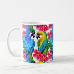 Mug Perroquets colorés aux fleurs tropicales