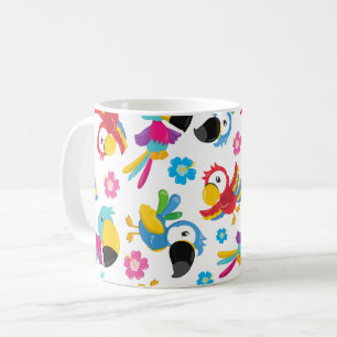 Mug Perroquets colorés, Perroquets tropicaux, Oiseaux,