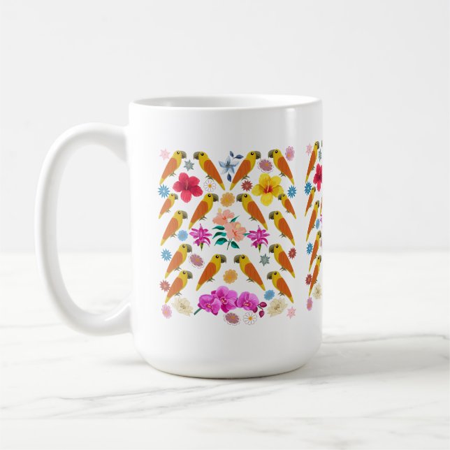 Mug Perroquets et fleurs (Gauche)