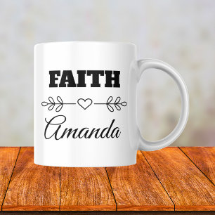 Mug Personalisé Faith Heart Christian