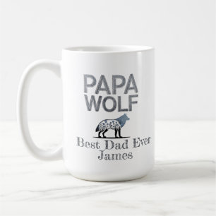 Mug Personalisé Papa Wolf Nature Silhouette