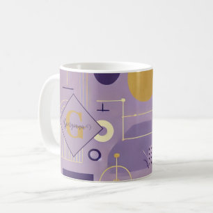 Mug Personalisé Purple & Or Scandinave Minimaliste
