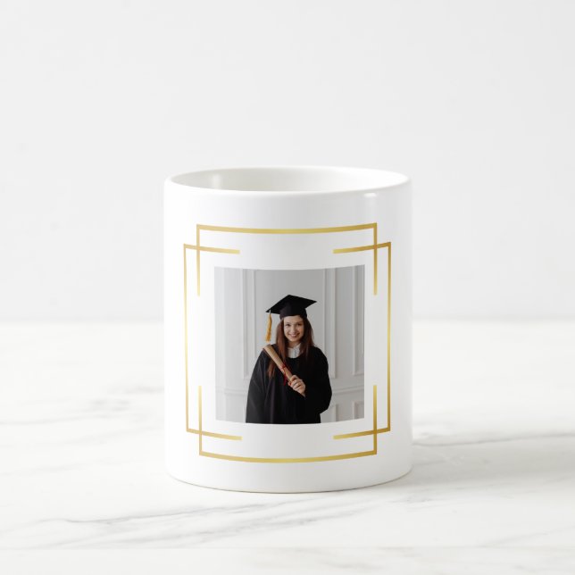 Mug Personalised Gold Accents Graduation Gift Photo (Centre)