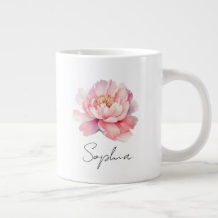 Mug personalisiert Pivoine Aquarelle Jumbo-Tasse