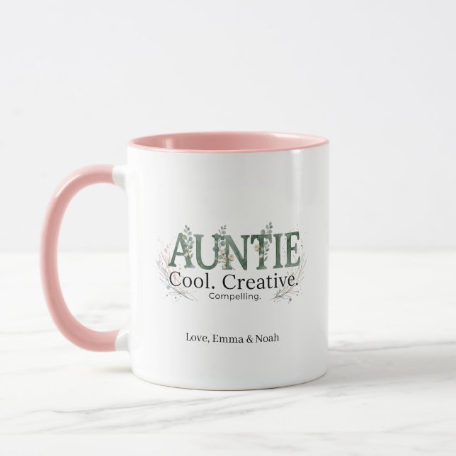 Mug Personalized Auntie Cool Creative Compelling (Gauche)