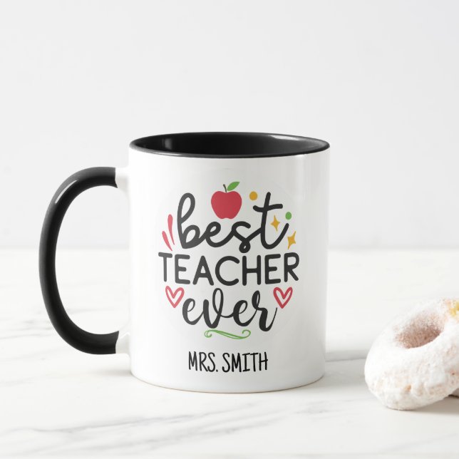 Mug Personalized Best Teacher Ever (Avec donut)