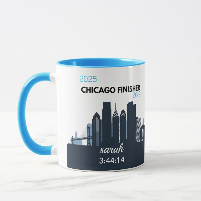 Mug Personalized Chicago Marathon Gift For Marathoner (Gauche)