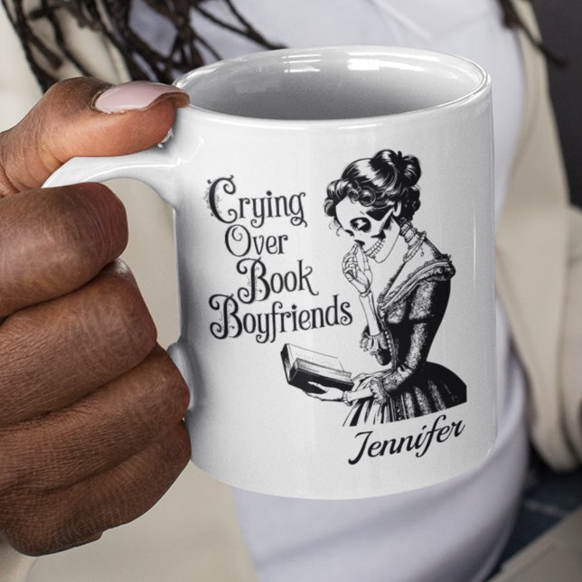 Mug Personalized Crying Over Book Boyfriends Bookworms (Crying over book boyfriends mug)