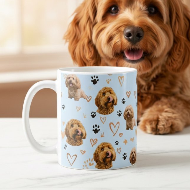 Mug Personalized Dog Photo Light Blue Custom Pet (Créateur téléchargé)