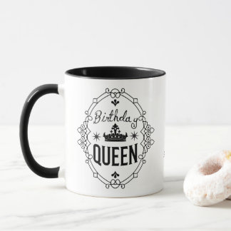 Mug Personalized Elegant Birthday Queen Typography