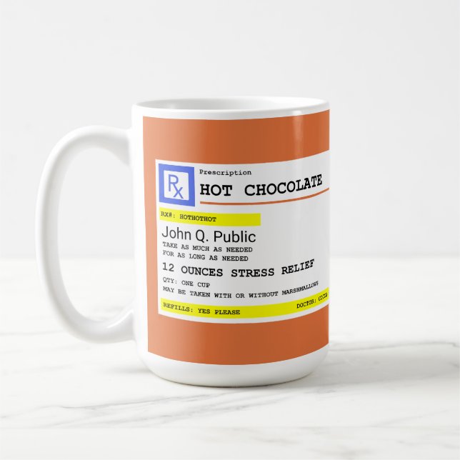 Mug Personalized Hot Chocolate Prescription  (Gauche)