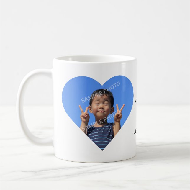 Mug Personalized I Love Grandma 2 Photo Gift  (Gauche)
