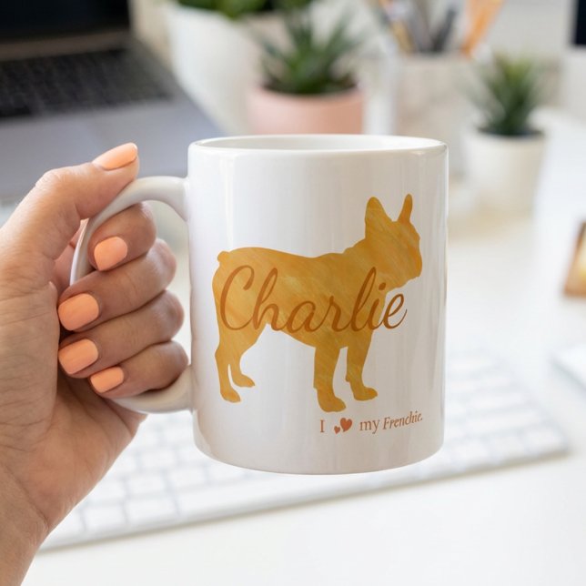 Mug Personalized I Love My Frenchie French Bulldog (Créateur téléchargé)