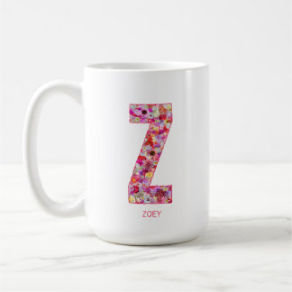 Mug Personalized Initial | Floral Letter Z Monogram 
