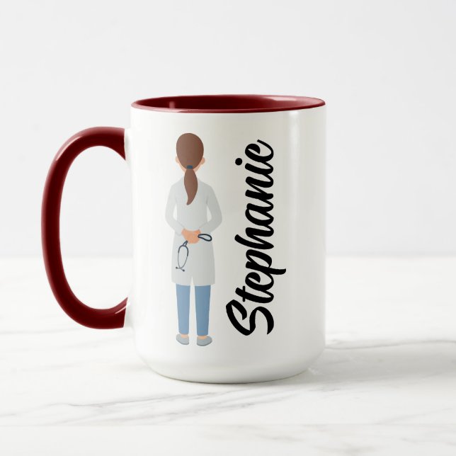 Mug Personalized Medical Student | Cute Female Doctor (Gauche)
