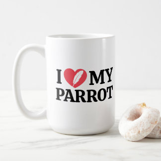 Mug Personalized Minimal White Parrot Love Quote