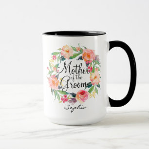 Mug Personalized Mother of the Groom Floral Wreath